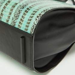 Alexander Wang Green Watersnake and Leather Top Zip Bag
