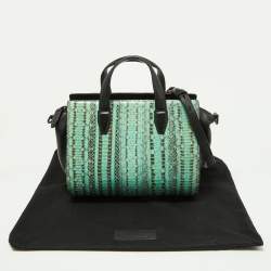 Alexander Wang Green Watersnake and Leather Top Zip Bag