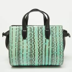 Alexander Wang Green Watersnake and Leather Top Zip Bag