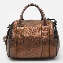 Pre Owned Alexander Wang Bronze Pebbled Leather Rocco Bag