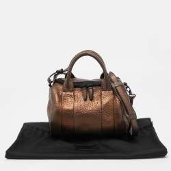 Pre Owned Alexander Wang Bronze Pebbled Leather Rocco Bag