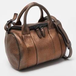 Pre Owned Alexander Wang Bronze Pebbled Leather Rocco Bag