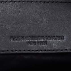 Pre Owned Alexander Wang Black/Beige Leopard Print Leather Attica Belt Bag