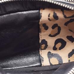 Pre Owned Alexander Wang Black/Beige Leopard Print Leather Attica Belt Bag