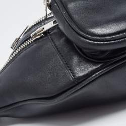 Pre Owned Alexander Wang Black/Beige Leopard Print Leather Attica Belt Bag