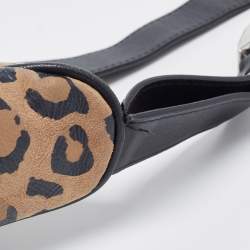 Pre Owned Alexander Wang Black/Beige Leopard Print Leather Attica Belt Bag