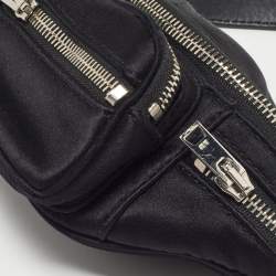 Alexander Wang Black Satin and Leather Mini Attica Belt Bag