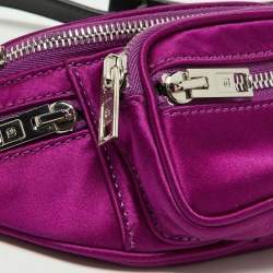 Alexander Wang Purple/Black Satin and Leather Attica Belt Bag