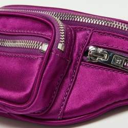 Alexander Wang Purple/Black Satin and Leather Attica Belt Bag