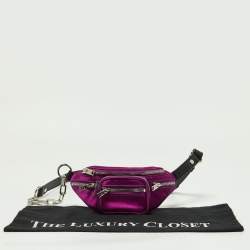 Alexander Wang Purple/Black Satin and Leather Attica Belt Bag