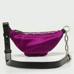 Alexander Wang Purple/Black Satin and Leather Attica Belt Bag