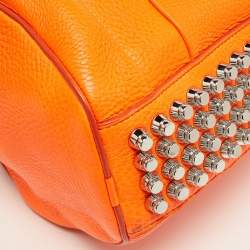Alexander Wang Neon Orange Textured Leather Rocco Duffel Bag