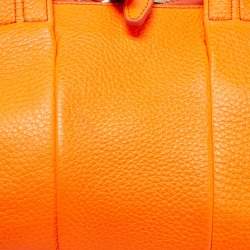 Alexander Wang Neon Orange Textured Leather Rocco Duffel Bag