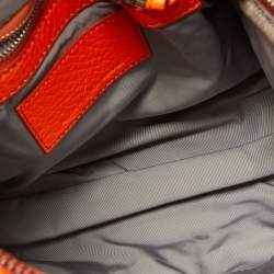 Alexander Wang Neon Orange Textured Leather Rocco Duffel Bag