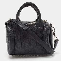 Alexander Wang Black Textured Leather Mini Rocco Bag