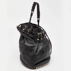 Alexander Wang Black Textured Leather Diego Bucket Bag