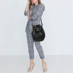 Alexander Wang Black Textured Leather Diego Bucket Bag