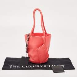 Pre Owned Alexander Wang Peach Leather Mini Runway Roxy Bucket Bag