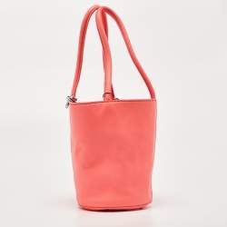 Pre Owned Alexander Wang Peach Leather Mini Runway Roxy Bucket Bag