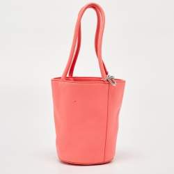 Pre Owned Alexander Wang Peach Leather Mini Runway Roxy Bucket Bag