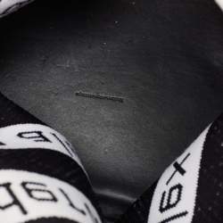 Alexander Wang White/Black Knit Fabric Jacquard Diagonal Logo Roxy Tote 