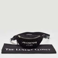 Alexander Wang Black Nylon and Leather Attica Ruched Belt Bag