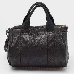 Alexander Wang Black Pebbled Leather Rocco Duffle Bag