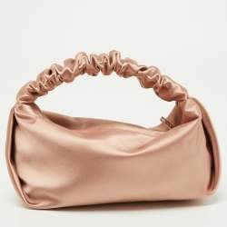 Pre Owned Alexander Wang Rose Gold Satin Mini Scrunchie Mini Bag