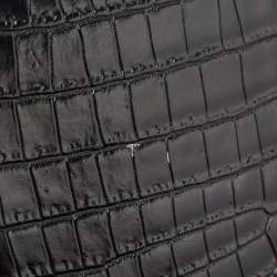 Alexander Wang Black Croc Embossed Leather Hook Shoulder Bag