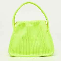 Pre Owned Alexander Wang Neon Yellow Rib Knit Small Ryan Bag