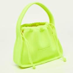 Pre Owned Alexander Wang Neon Yellow Rib Knit Small Ryan Bag