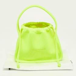Pre Owned Alexander Wang Neon Yellow Rib Knit Small Ryan Bag