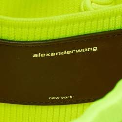 Pre Owned Alexander Wang Neon Yellow Rib Knit Small Ryan Bag