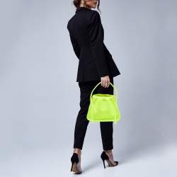 Pre Owned Alexander Wang Neon Yellow Rib Knit Small Ryan Bag
