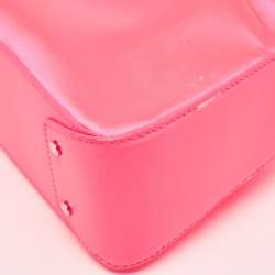 Alexander Wang Neon Pink Satin and Leather Ryan Drawstring Bag