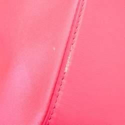 Alexander Wang Neon Pink Satin and Leather Ryan Drawstring Bag