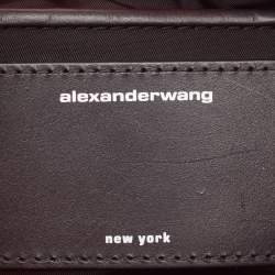 Alexander Wang Neon Pink Satin and Leather Ryan Drawstring Bag