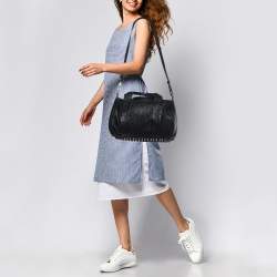 Alexander Wang Black Pebbled Leather Rocco Duffle Bag