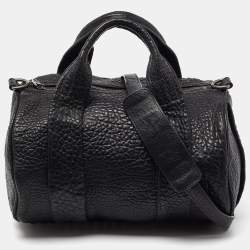 Alexander Wang Black Pebbled Leather Rocco Duffle Bag