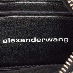 Alexander Wang Black Leather and Mesh Mini Heiress Crystals Pouch Bag