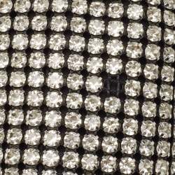 Alexander Wang Black Leather and Mesh Mini Heiress Crystals Pouch Bag