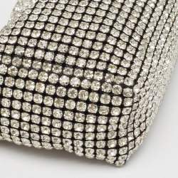 Alexander Wang Black Leather and Mesh Mini Heiress Crystals Pouch Bag