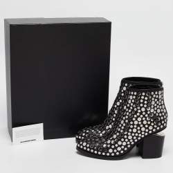 Alexander Wang Black Studded Leather Gabi Ankle Boots Size 36