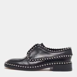 Alexander Wang Black Leather Studded Slip On Derby Size 35.5