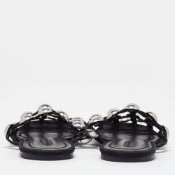 Alexander Wang Black Suede Amelia Studded Flat Slides Size 40