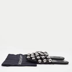 Alexander Wang Black Suede Amelia Studded Flat Slides Size 40
