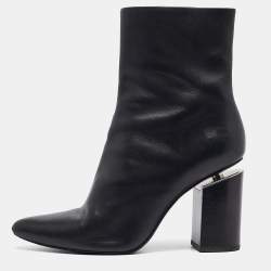 Alexander Wang Black Leather Ankle Boots Size 40