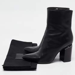 Alexander Wang Black Leather Ankle Boots Size 40