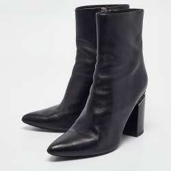 Alexander Wang Black Leather Ankle Boots Size 40