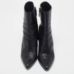 Alexander Wang Black Leather Ankle Boots Size 40